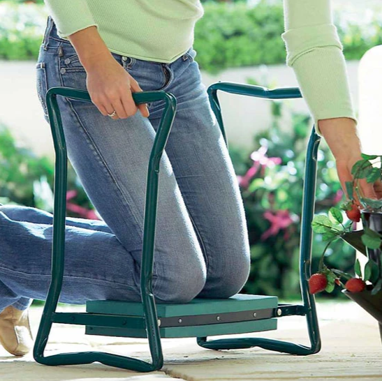 Klappbarer Gartenkniehocker und Sitzbank mit Werkzeugtaschen – Ergonomische Gartenhilfe bis 150 kg | Restfield