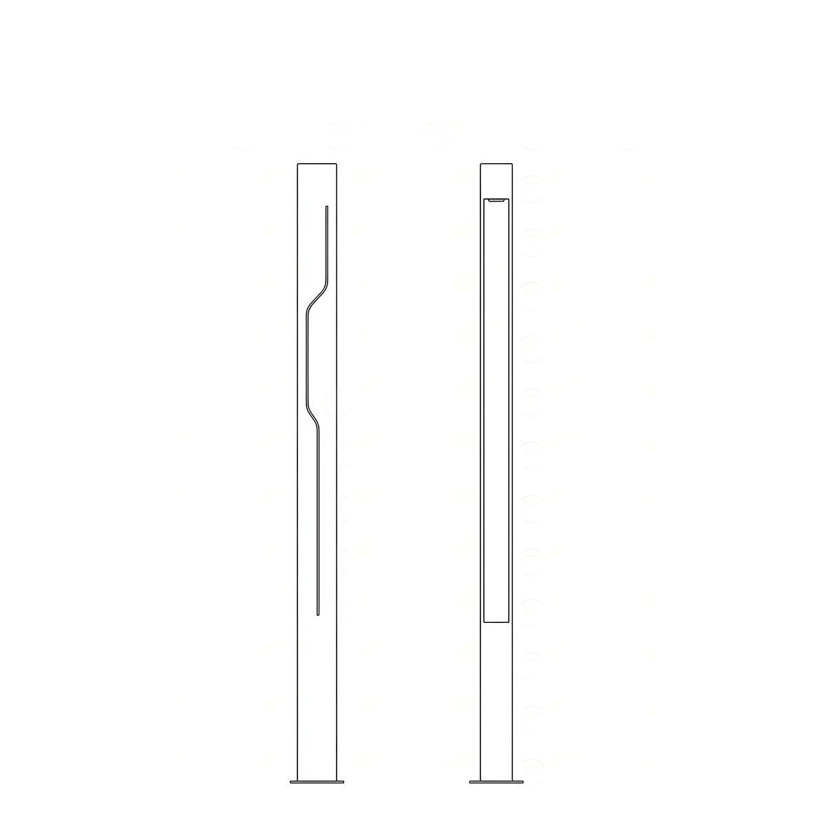 LED Garden Lighting Rectangular Black Stainless Steel 100-250cm Bollard Light Pathway Lighting Post Lighting Outdoor | Sansoti