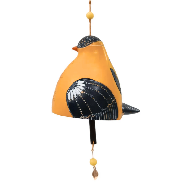 Hand-Painted Bird Clock Wind Chime Made of Resin for Garden and Balcony 6 Nature-Themed Designs with Cord Decoration | Sansoti