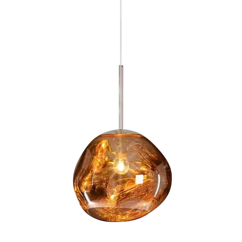 Glas-Hängeleuchte mit Schmelzeffekt, Gold, Silber, Grau, Rot, Wohnzimmer, Esszimmer, LED, skandinavisches Design, Stimmungslicht | Sansoti