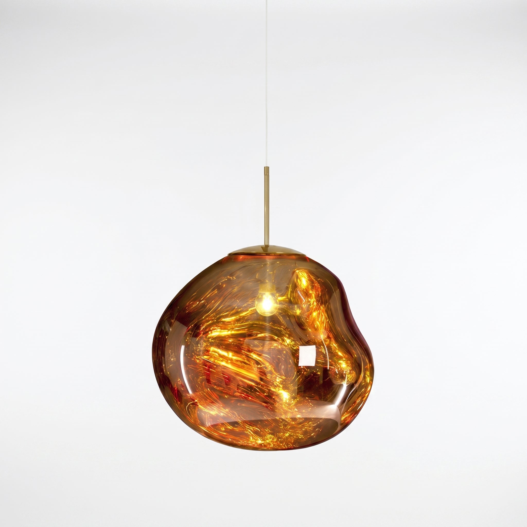 Lampa wisząca z metalu z lustrzanym wykończeniem, LED, ciepła biel 3000K, nowoczesne oświetlenie, do jadalni i salonu, design wnętrz | Sansoti