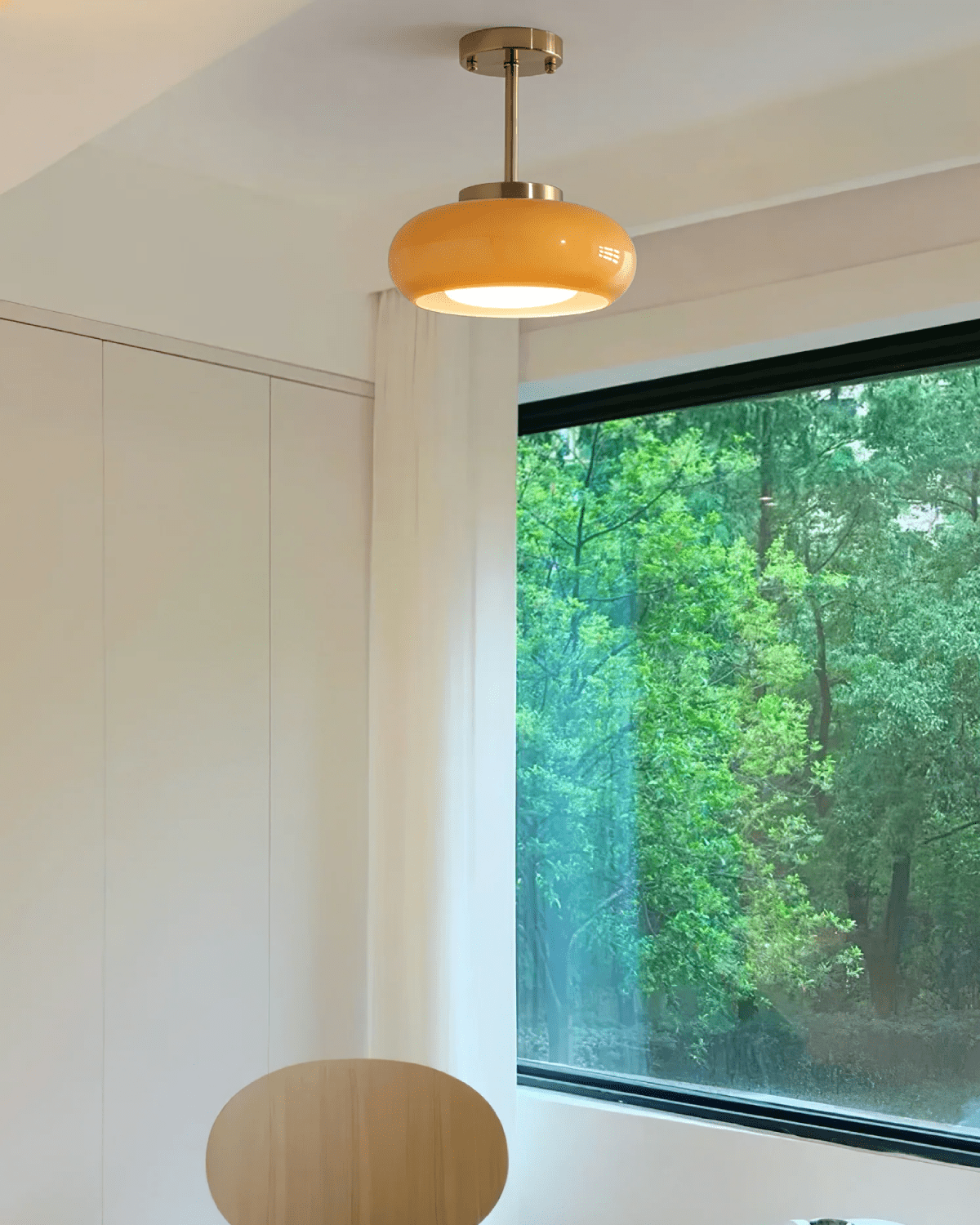 Hanglamp Glas Goud 40cm E27 Amber Wit Modern Design | Sansoti