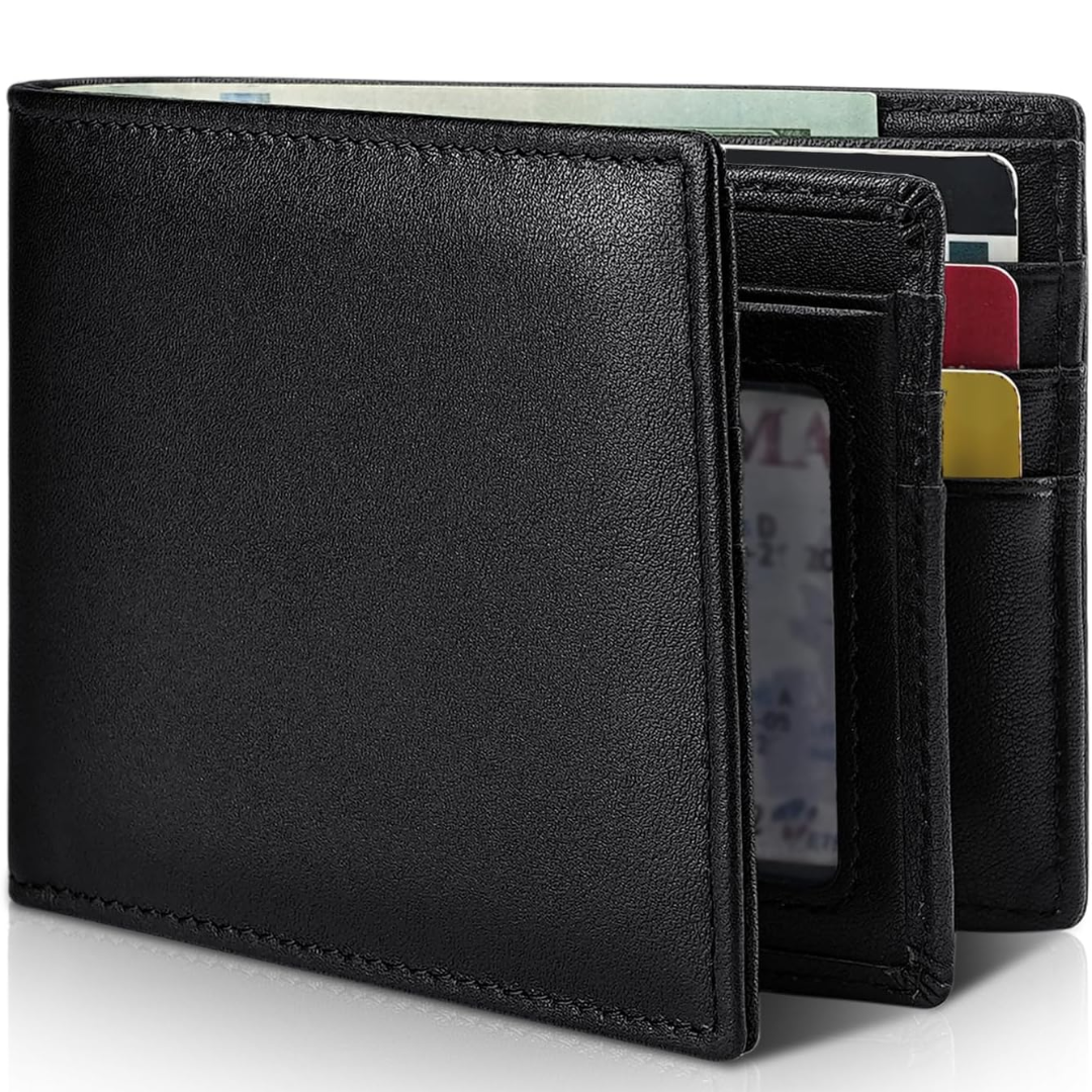 Leren Bifold Portemonnee met RFID Bescherming voor Heren – Compacte Uitvoering 13 Kaartsleuven Veilig Betalen | Sansoti