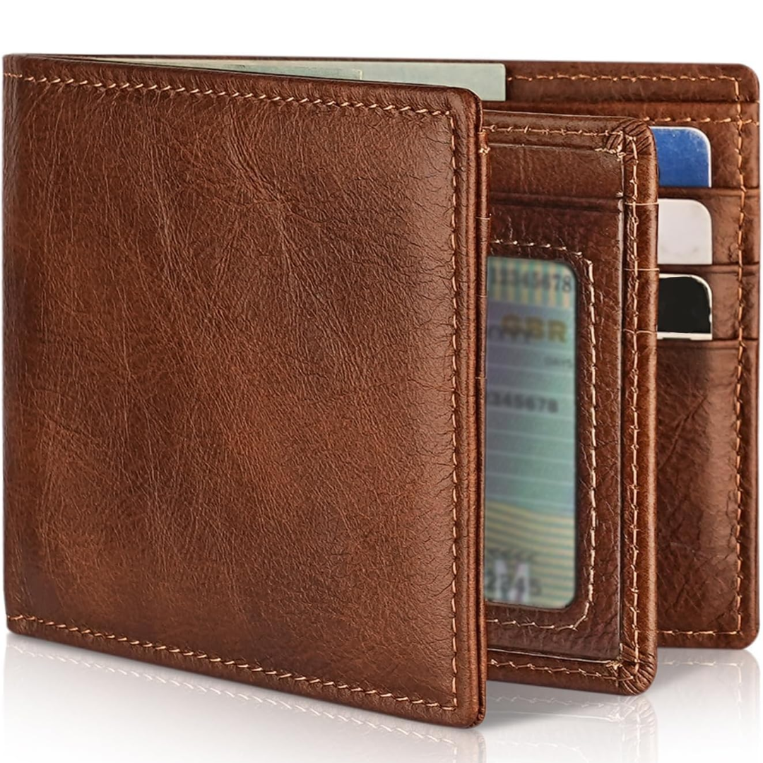 Leren Bifold Portemonnee met RFID Bescherming voor Heren – Compacte Uitvoering 13 Kaartsleuven Veilig Betalen | Sansoti