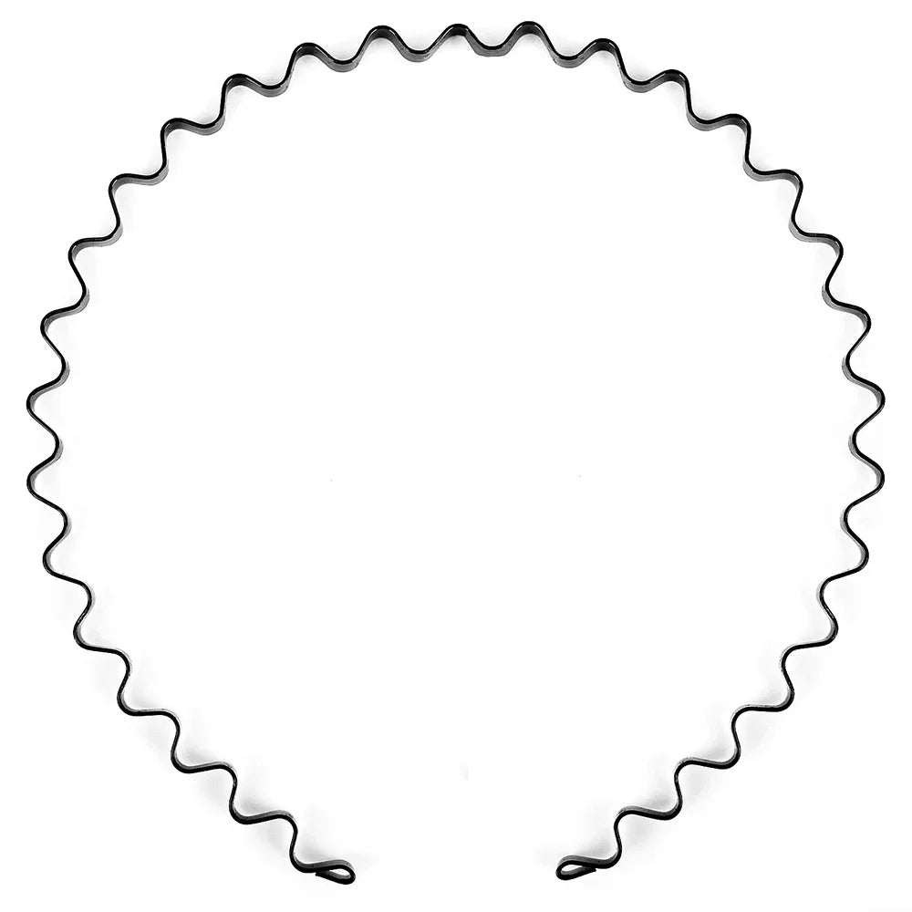 Metalen Haarband voor Heren – Gegolfde en Zigzag Styling – Comfortabel en Duurzaam – Set van 6 Stuks | Sansoti