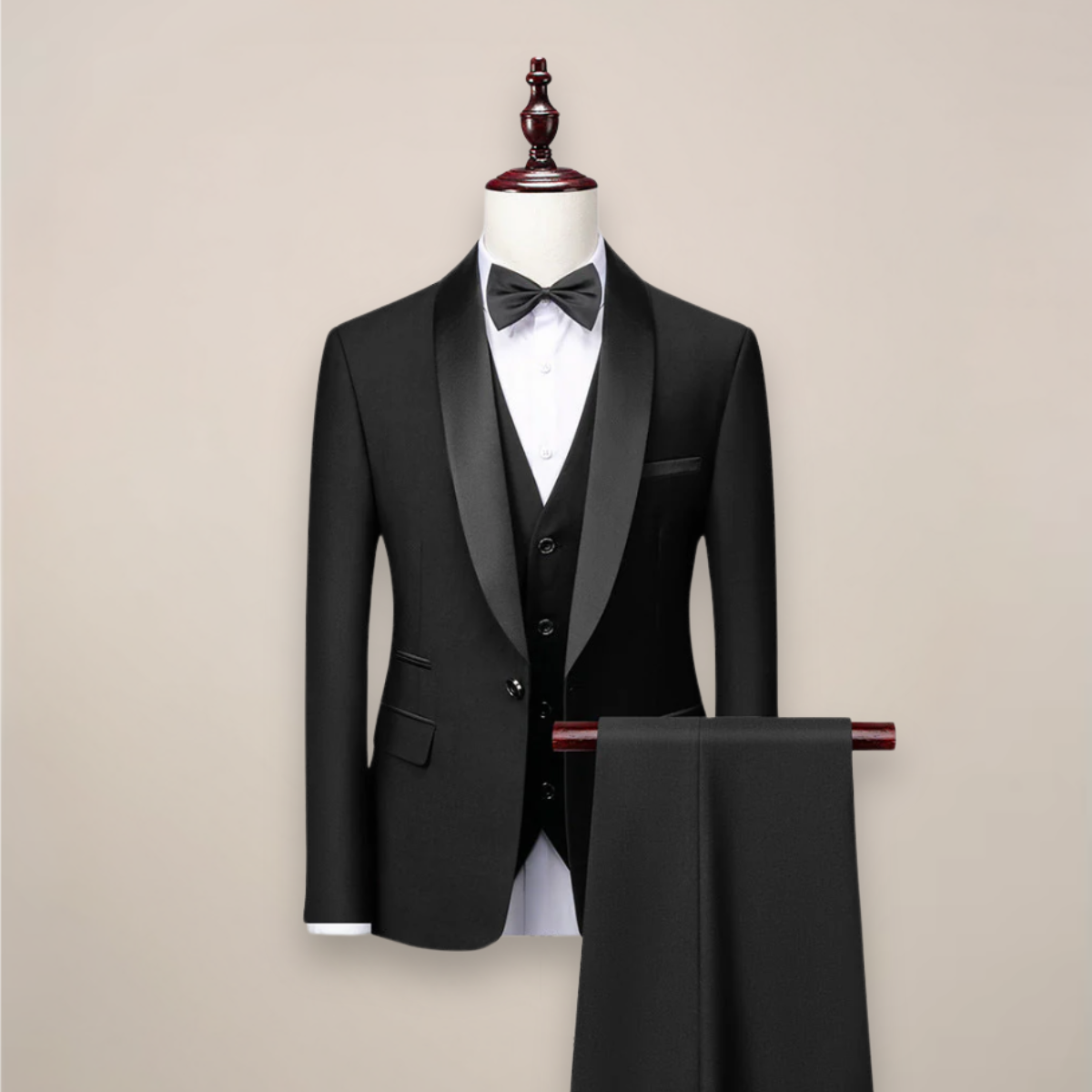Driedelig Smoking Kostuum Heren Modern Fit Pak Voor Bruiloft Feest Formele Gelegenheden Zwart Navy Grijs | Sansoti
