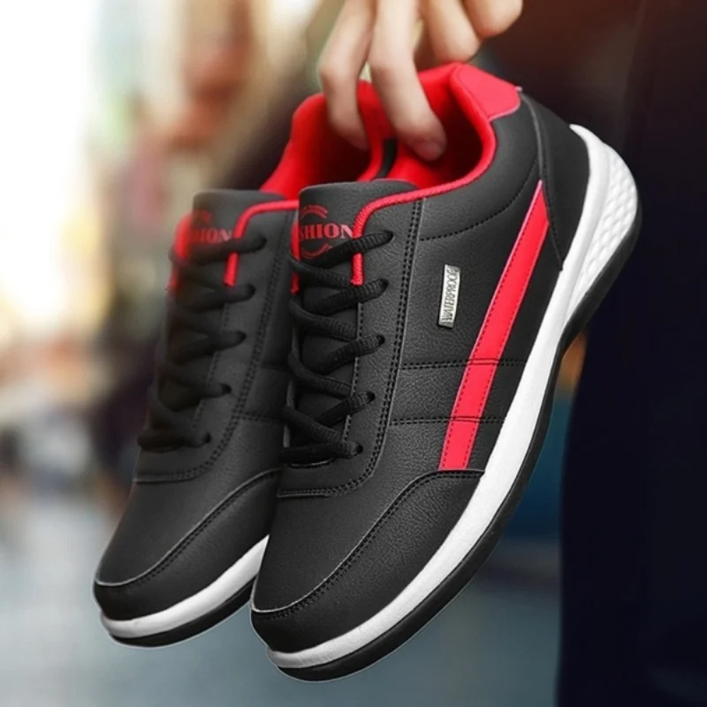 Orthopädische Herren-Sneaker Komfort Schwarz Blau Weiß Alltag Laufen Fußunterstützung Atmungsaktiv Schnürverschluss | Sansoti