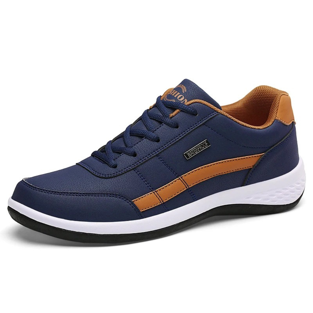 Orthopädische Herren-Sneaker Komfort Schwarz Blau Weiß Alltag Laufen Fußunterstützung Atmungsaktiv Schnürverschluss | Sansoti