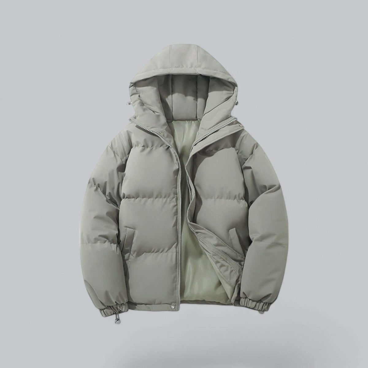 Padded Men's Winter Parka Adjustable Hood Water-Repellent Lined Jacket Outdoor Coat Winter Clothing | Sansoti