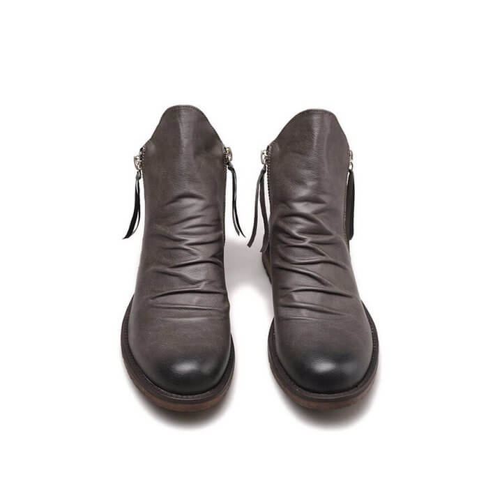 Herrenstiefel aus Mikrofaser Spitze Zehenkappe Bordeauxrot Braun Schwarz Grau Schnürverschluss Alltag Arbeit Casual | Sansoti