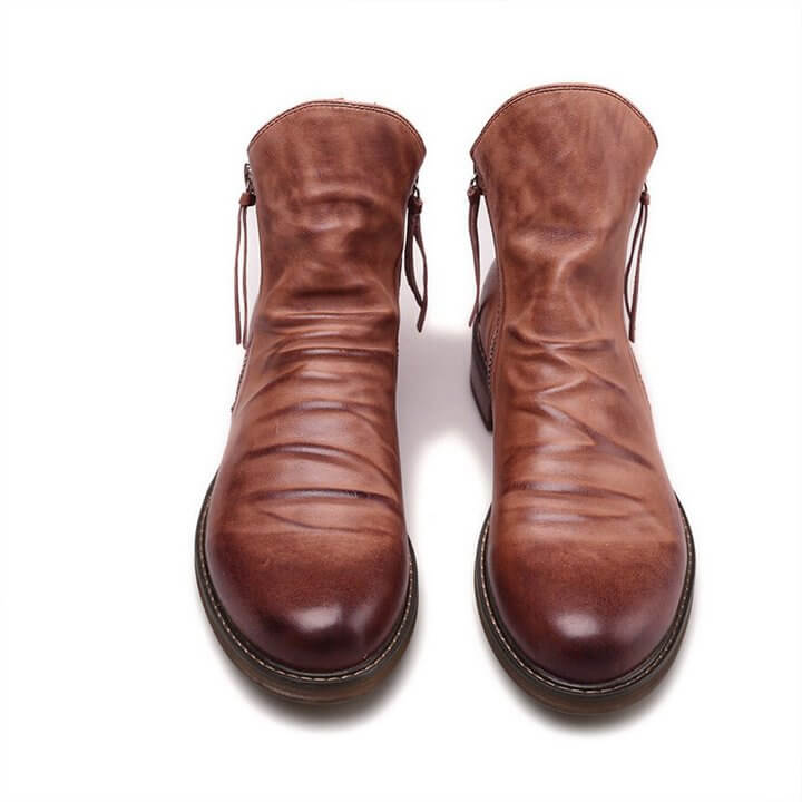 Herrenstiefel aus Mikrofaser Spitze Zehenkappe Bordeauxrot Braun Schwarz Grau Schnürverschluss Alltag Arbeit Casual | Sansoti