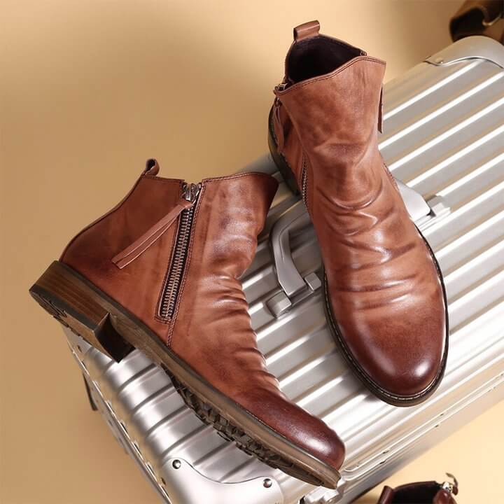 Herrenstiefel aus Mikrofaser Spitze Zehenkappe Bordeauxrot Braun Schwarz Grau Schnürverschluss Alltag Arbeit Casual | Sansoti