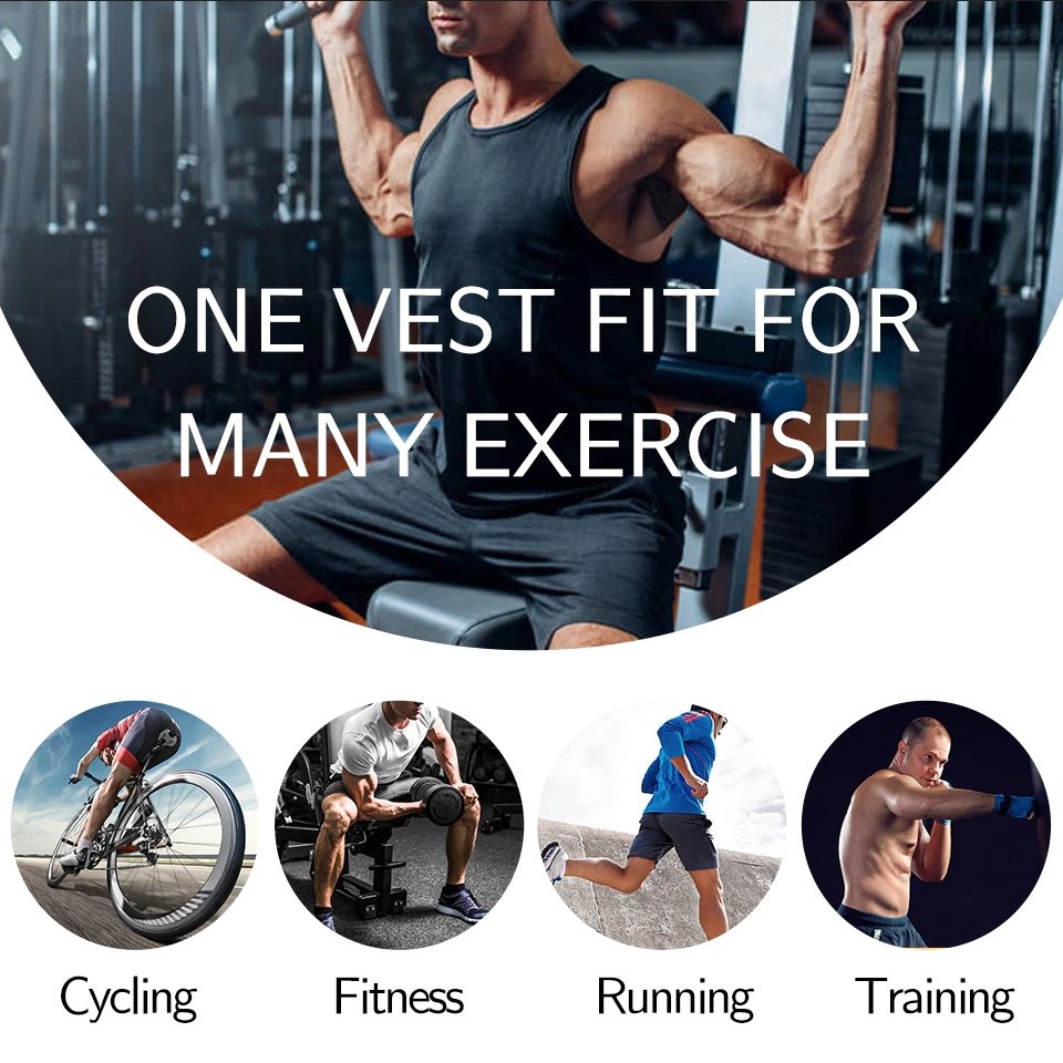 Neopreen Sauna Sportvest Heren Zwart Compressie Thermoregulatie Training Fitness Gym Workout Zweten Shaping | Sansoti