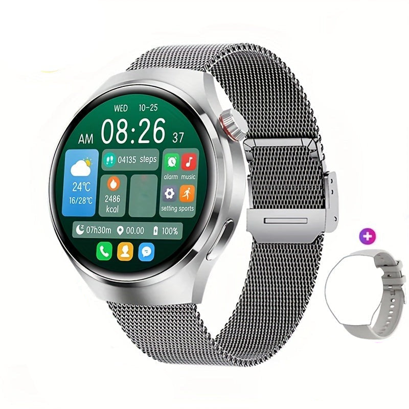 Smartwatch met NFC Contactloos Betalen GPS Hartslagmeter Waterdicht Rond Touchscreen Fitness Tracker voor Heren | Sansoti