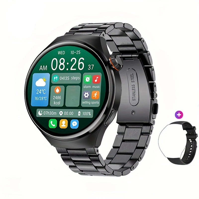 Smartwatch met NFC Contactloos Betalen GPS Hartslagmeter Waterdicht Rond Touchscreen Fitness Tracker voor Heren | Sansoti