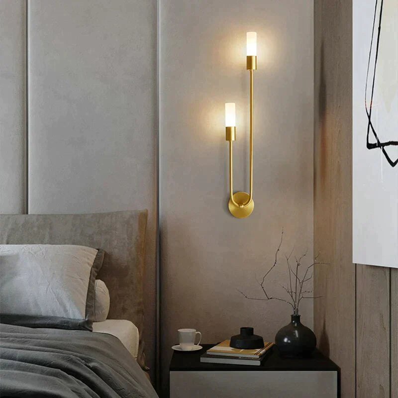 Minimalistische LED-Wandleuchte Schlafzimmer Schwarz Gold Verstellbare Lichtrichtung Modernes Design Leselampe Stimmungsbeleuchtung | Sansoti