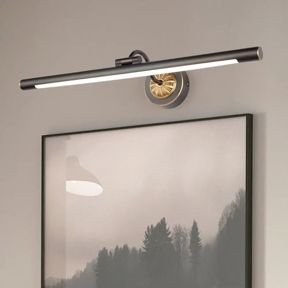 Regulowana lampa ścienna LED z metalowym obrotowym ramieniem do oświetlenia lustra w łazience, czarna lub brązowa, 17–30 cm, nowoczesna | Sansoti