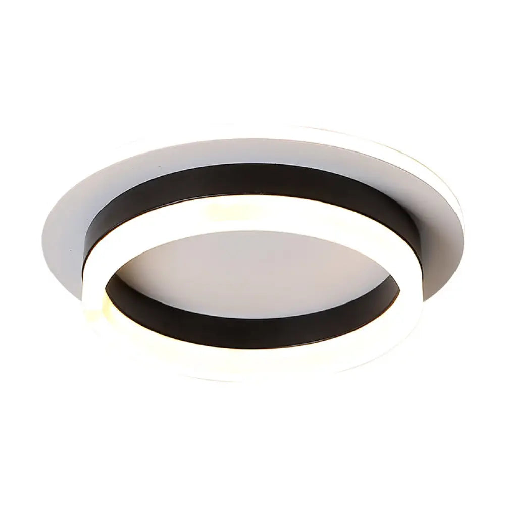 LED Plafondlamp Metaal met Acryl Diffuser Rond Vierkant Zwart Wit Dimbaar Modern Design voor Gang Hal Slaapkamer | Sansoti