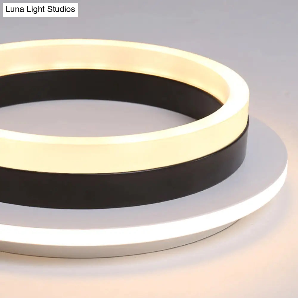 LED Plafondlamp Metaal met Acryl Diffuser Rond Vierkant Zwart Wit Dimbaar Modern Design voor Gang Hal Slaapkamer | Sansoti