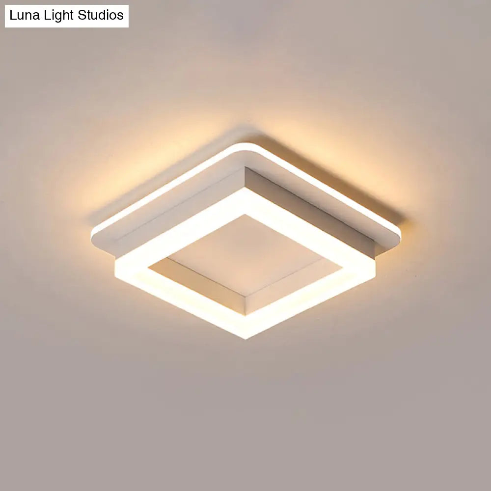 LED Plafondlamp Metaal met Acryl Diffuser Rond Vierkant Zwart Wit Dimbaar Modern Design voor Gang Hal Slaapkamer | Sansoti