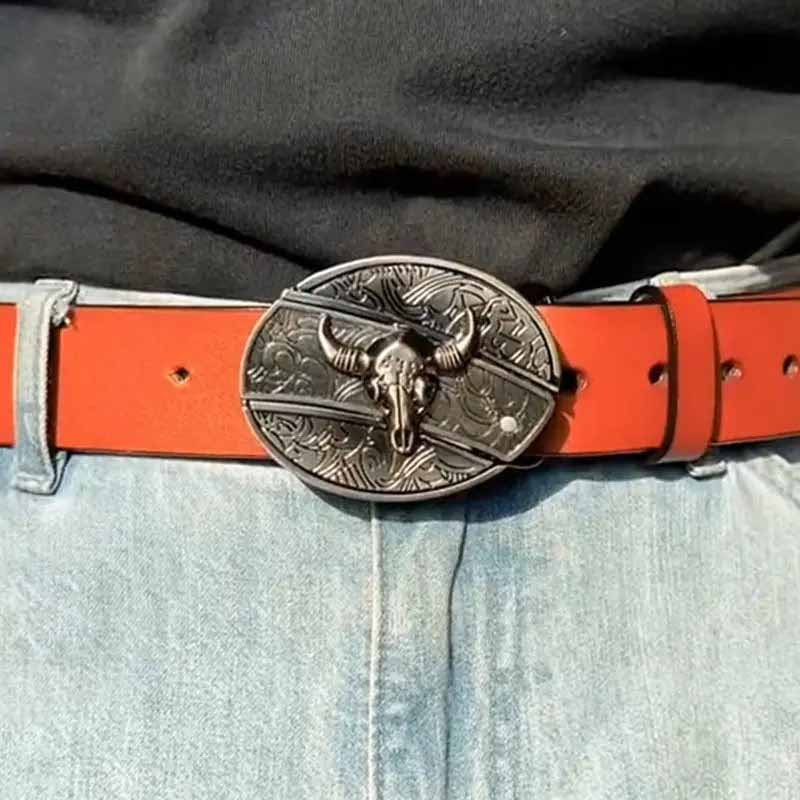 Metalen Gesp Cowboy Riemgesp Ovaal Design Western Style Accessoire voor Heren Riem Vintage Look Casual | Sansoti