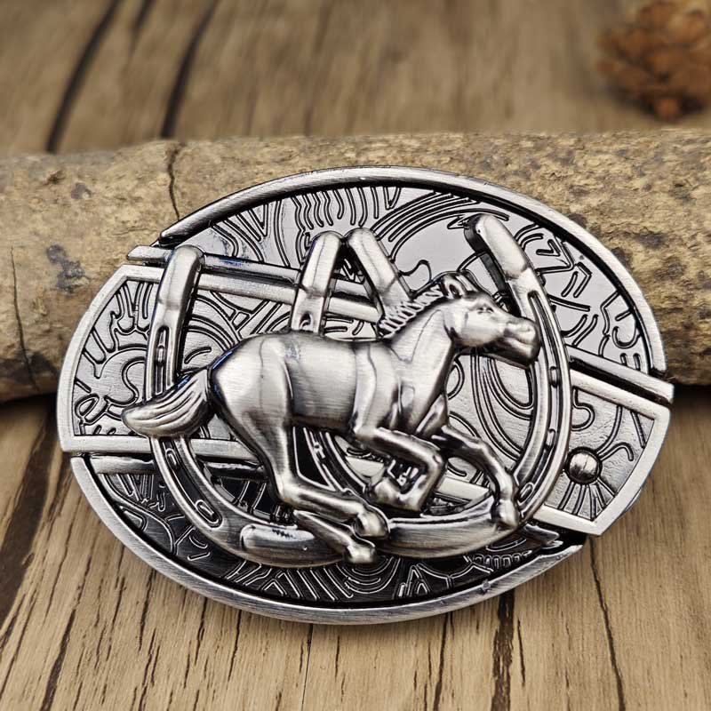Metalen Gesp Cowboy Riemgesp Ovaal Design Western Style Accessoire voor Heren Riem Vintage Look Casual | Sansoti