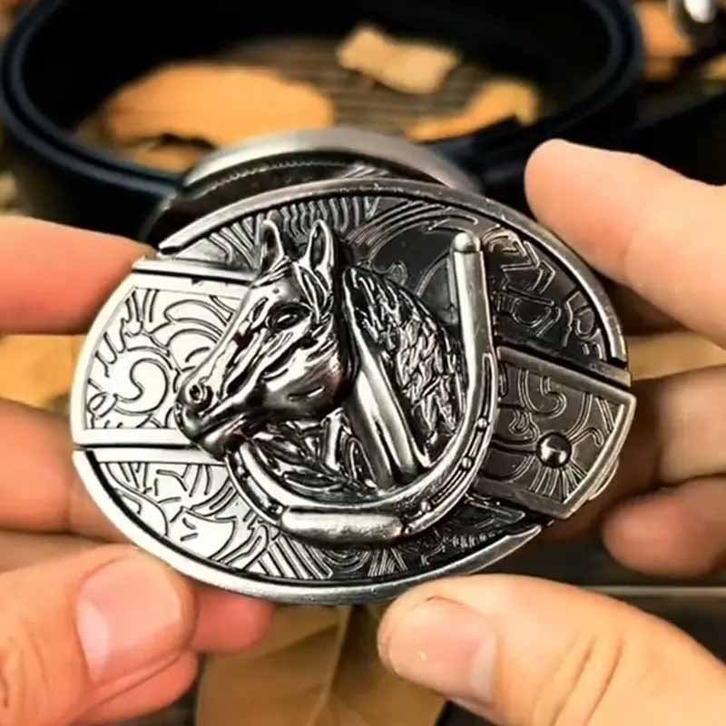 Metalen Gesp Cowboy Riemgesp Ovaal Design Western Style Accessoire voor Heren Riem Vintage Look Casual | Sansoti