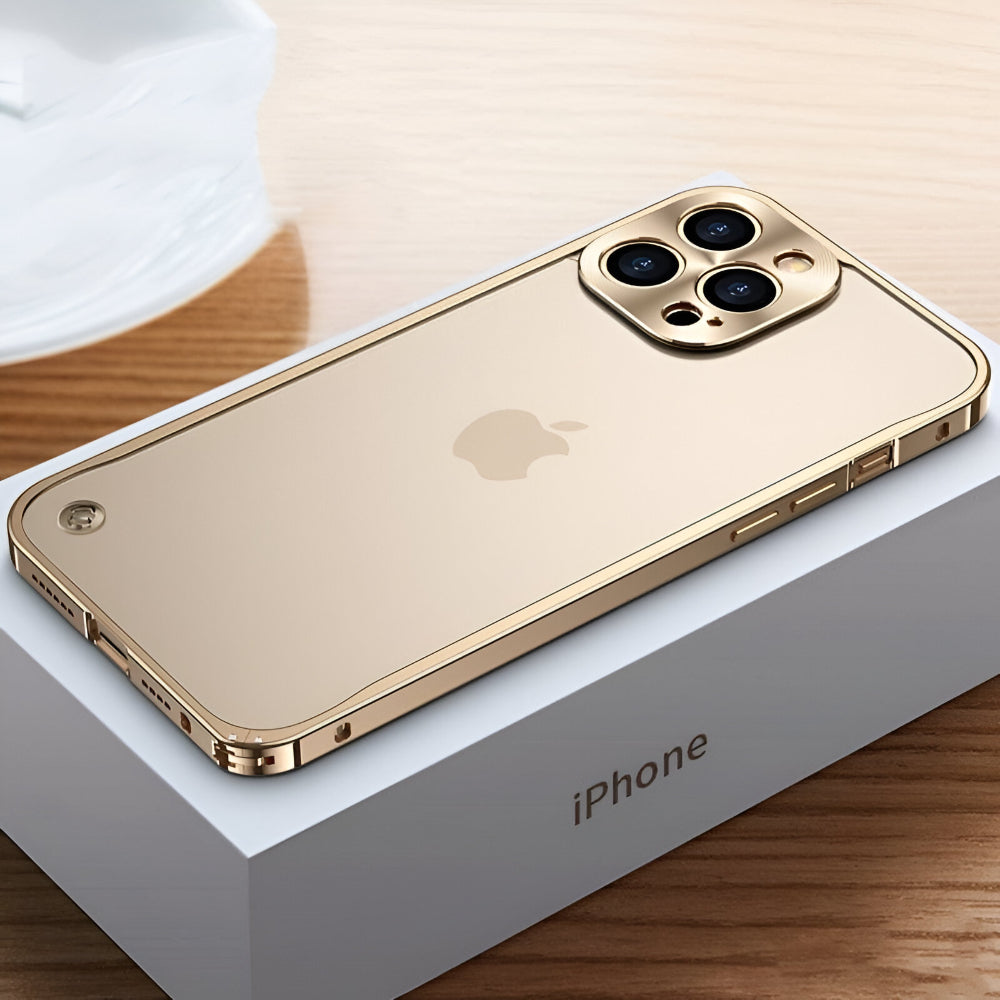 Aluminium Telefoonhoesje Met Polycarbonaatrug en Klickvergrendeling Voor iPhone | Sansoti