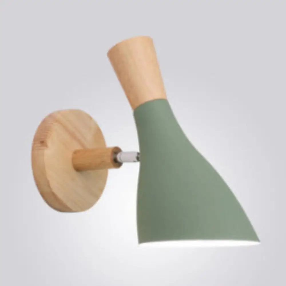 Applique murale réglable en bois et métal pour chambre d’enfant, blanche, grise ou verte, douille E26 E27, abat-jour orientable, éclairage chaleureux | Sansoti
