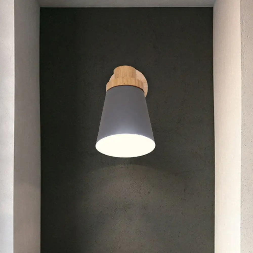 Applique murale réglable en bois et métal pour chambre d’enfant, blanche, grise ou verte, douille E26 E27, abat-jour orientable, éclairage chaleureux | Sansoti
