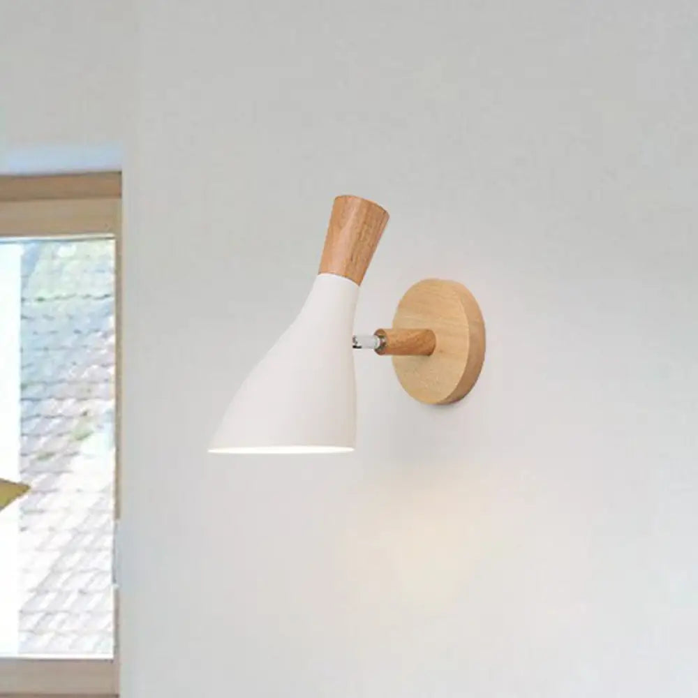 Applique murale réglable en bois et métal pour chambre d’enfant, blanche, grise ou verte, douille E26 E27, abat-jour orientable, éclairage chaleureux | Sansoti