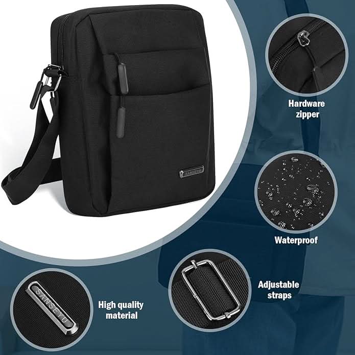 Waterproof Men's Shoulder Bag with Anti-Theft Zipper, Adjustable Shoulder Strap, Compact Crossbody Bag for Everyday Use | Sansoti