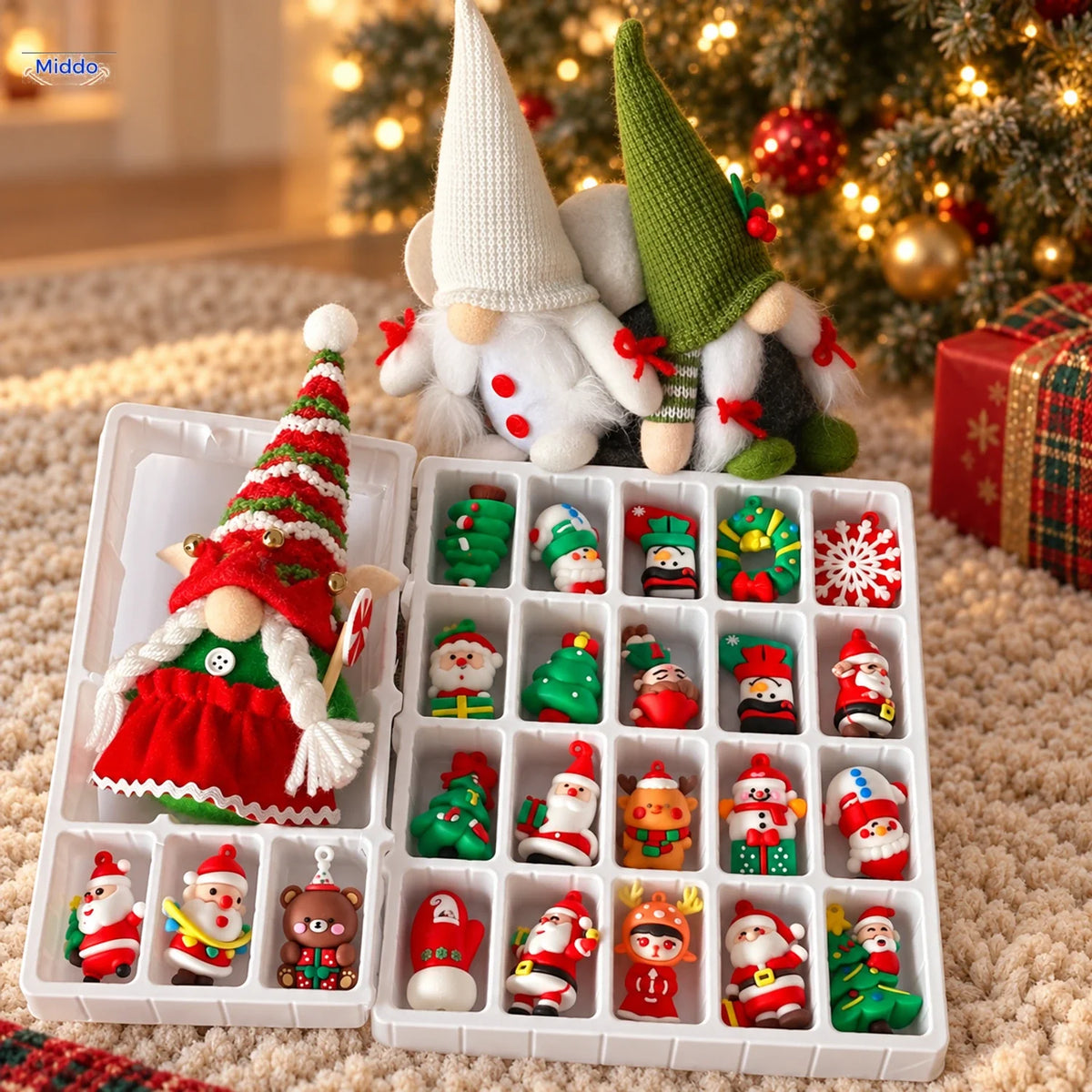 Gnome Halloween Christmas Countdown Calendar 24 31 Days Plush Gnome Countdown Holiday Decoration Gift | Sansoti
