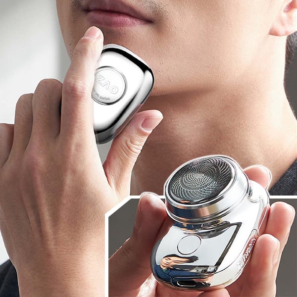 Compact Electric Men's Shaver, USB Rechargeable, Water-Resistant, Travel Size, 60-Minute Cordless Shaving | Sansoti