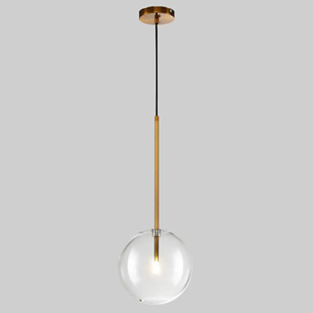 Suspension boule en verre doré design minimaliste éclairage de plafond sphérique intérieur moderne salon salle à manger | Sansoti