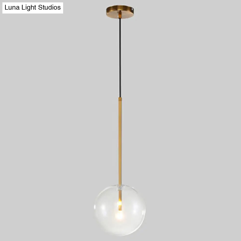 Suspension boule en verre doré design minimaliste éclairage de plafond sphérique intérieur moderne salon salle à manger | Sansoti
