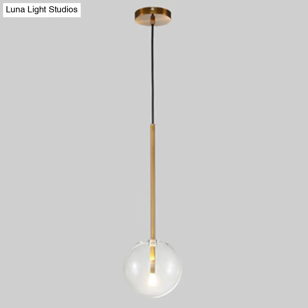 Suspension boule en verre doré design minimaliste éclairage de plafond sphérique intérieur moderne salon salle à manger | Sansoti