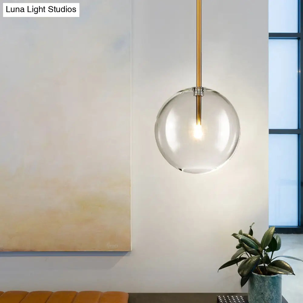 Suspension boule en verre doré design minimaliste éclairage de plafond sphérique intérieur moderne salon salle à manger | Sansoti
