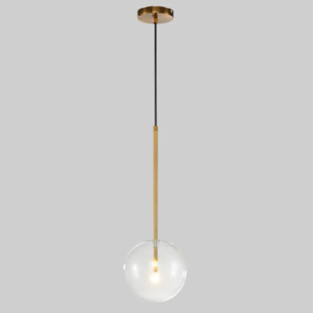 Suspension boule en verre doré design minimaliste éclairage de plafond sphérique intérieur moderne salon salle à manger | Sansoti