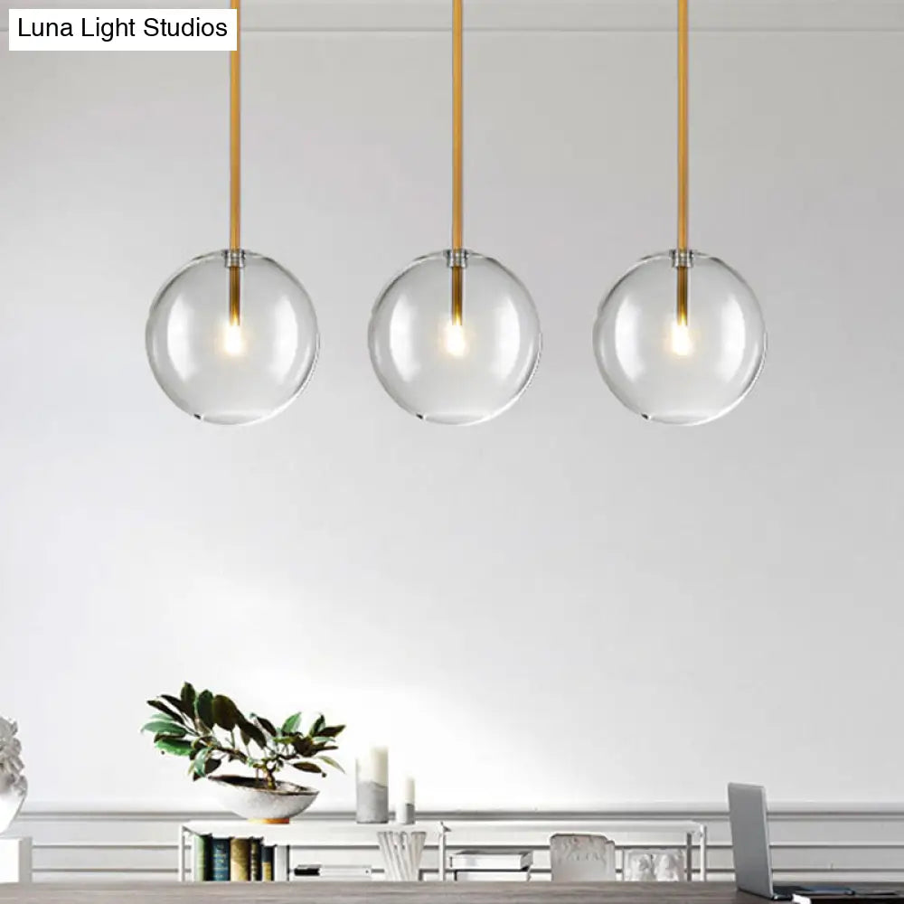 Suspension boule en verre doré design minimaliste éclairage de plafond sphérique intérieur moderne salon salle à manger | Sansoti