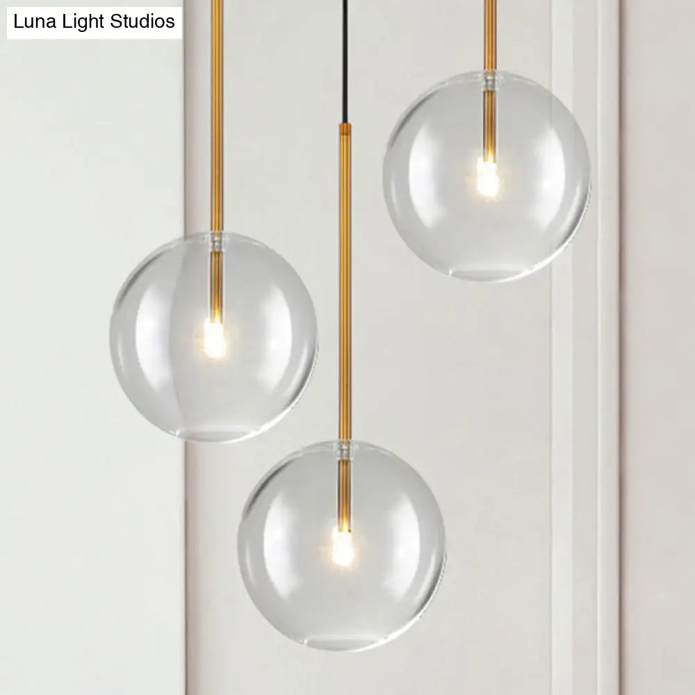 Suspension boule en verre doré design minimaliste éclairage de plafond sphérique intérieur moderne salon salle à manger | Sansoti