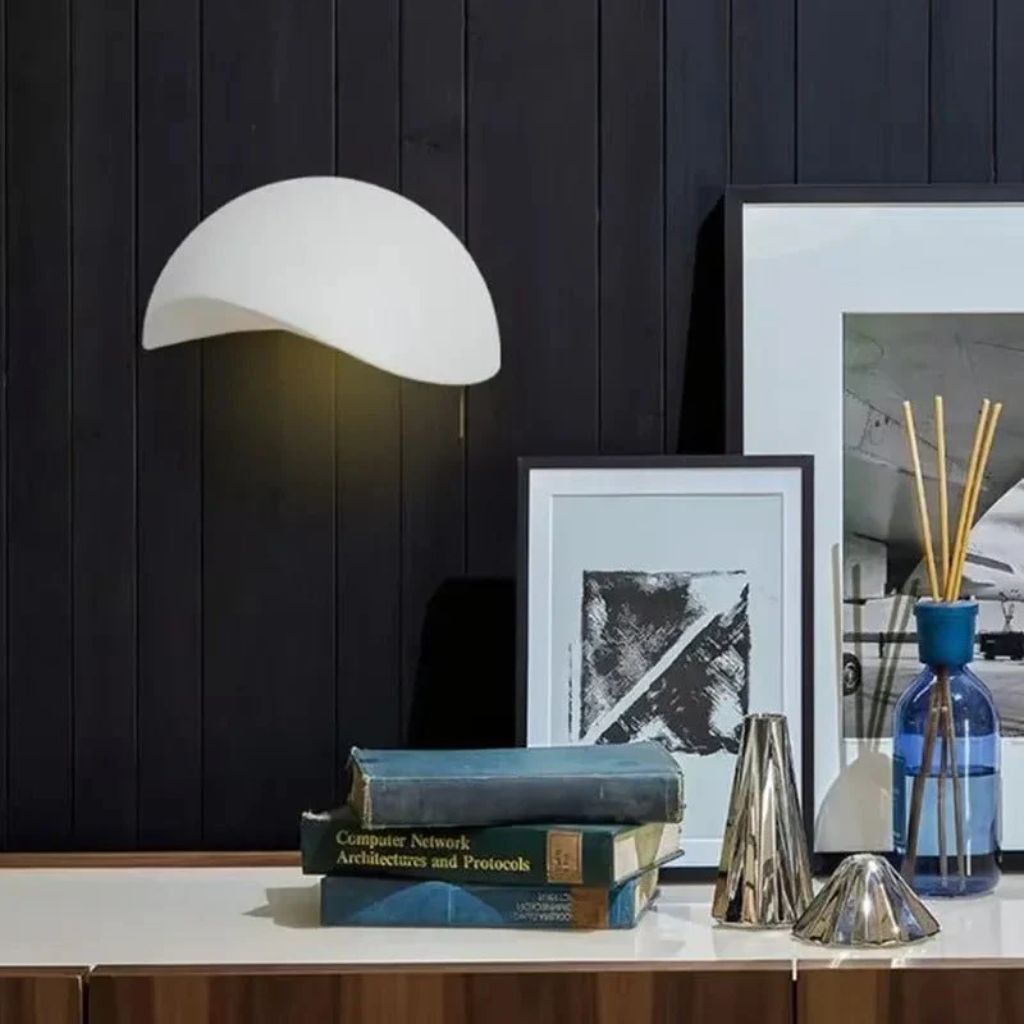 Halbrunde LED-Wandleuchte aus Aluminium, 20 cm, warmweißes bis neutralweißes Licht für Schlafzimmer, Wohnzimmer und Flur, wasserdicht nach IP65 | Sansoti