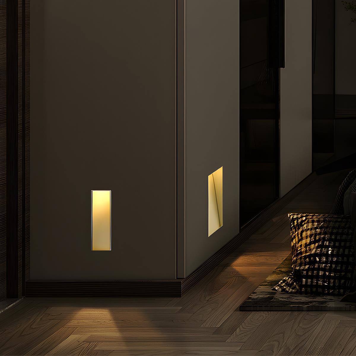 Applique murale LED en aluminium, rectangulaire et carrée, avec détecteur de mouvement, pour hall d’entrée, chambre et couloir, économe en énergie, moderne | Sansoti