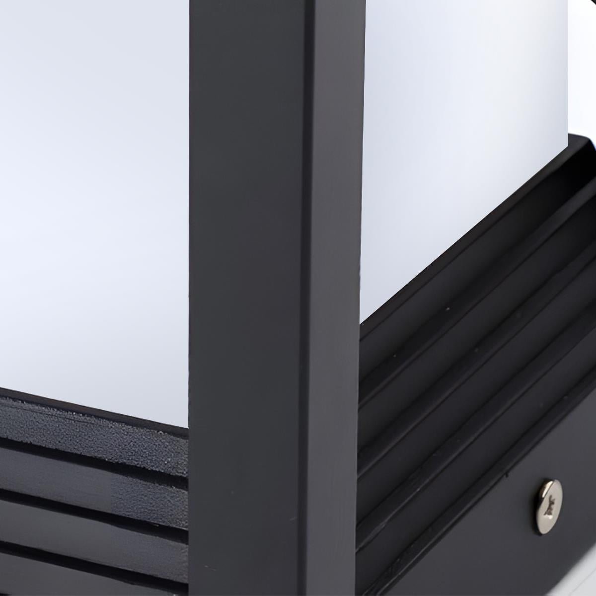 Sockelleuchte Solar LED Aluminium Schwarz Garten Pfosten Außenleuchte Quadrat Minimalistisch Gartenbeleuchtung Einfahrt Zaun Sockelbeleuchtung Außen | Restfield