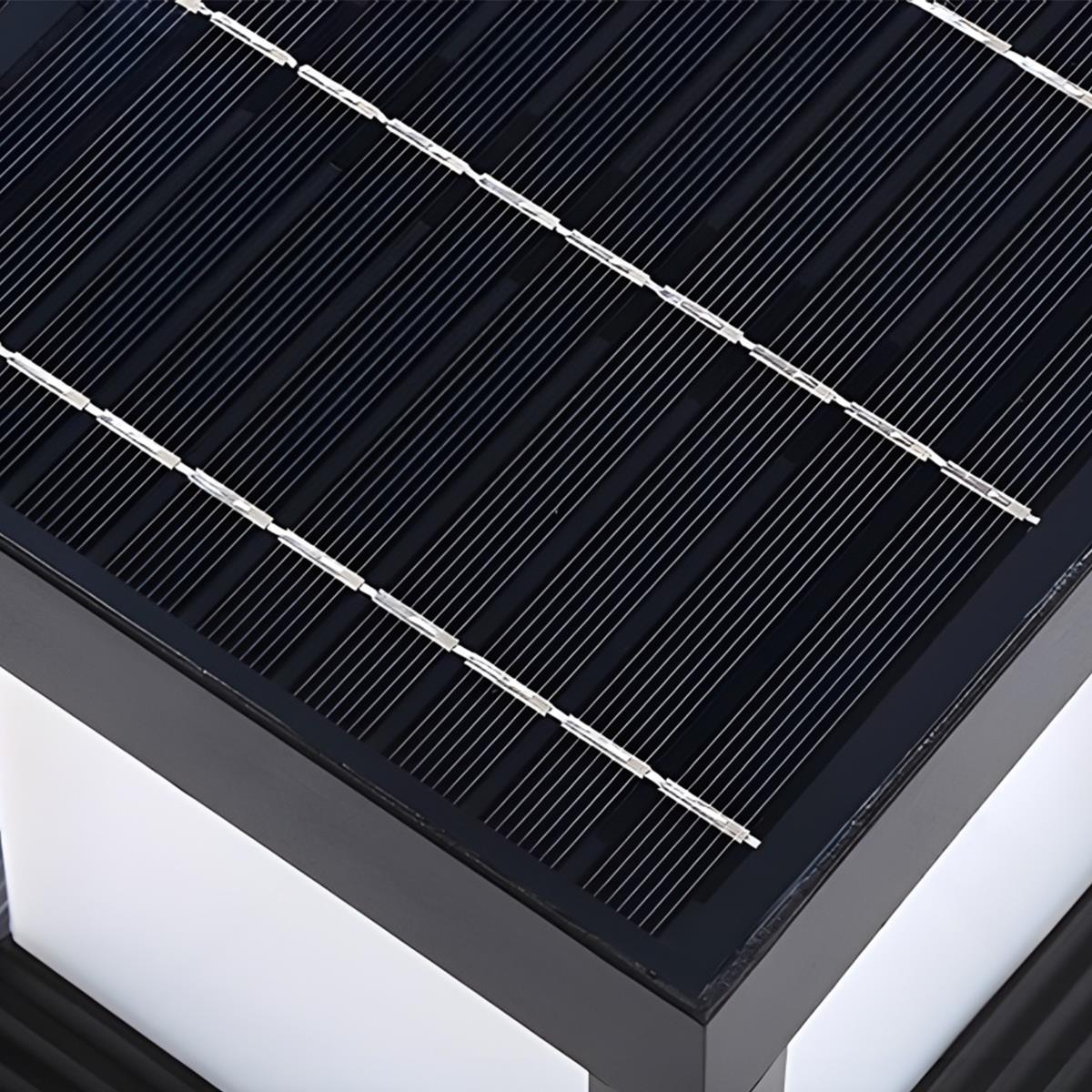 Sockelleuchte Solar LED Aluminium Schwarz Garten Pfosten Außenleuchte Quadrat Minimalistisch Gartenbeleuchtung Einfahrt Zaun Sockelbeleuchtung Außen | Restfield