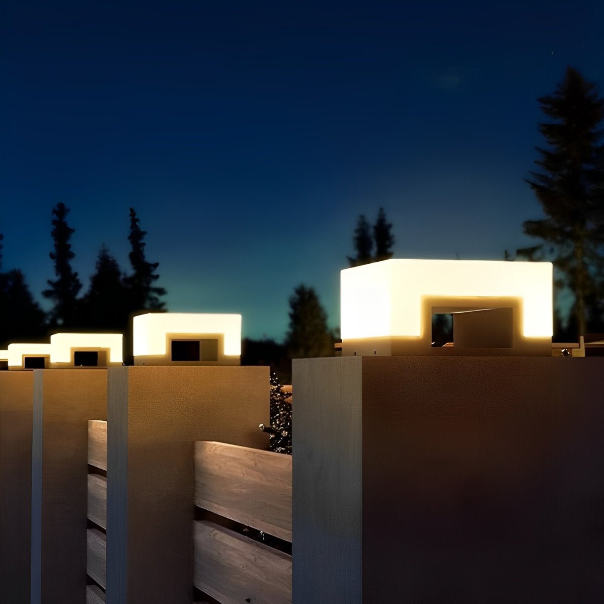 Pfostenleuchte Solar LED Edelstahl Schwarz Weiß Garten Zaun Sockel Außenleuchte Quadrat Gartenbeleuchtung Einfahrt Pfostenleuchte Außen Modern | Restfield