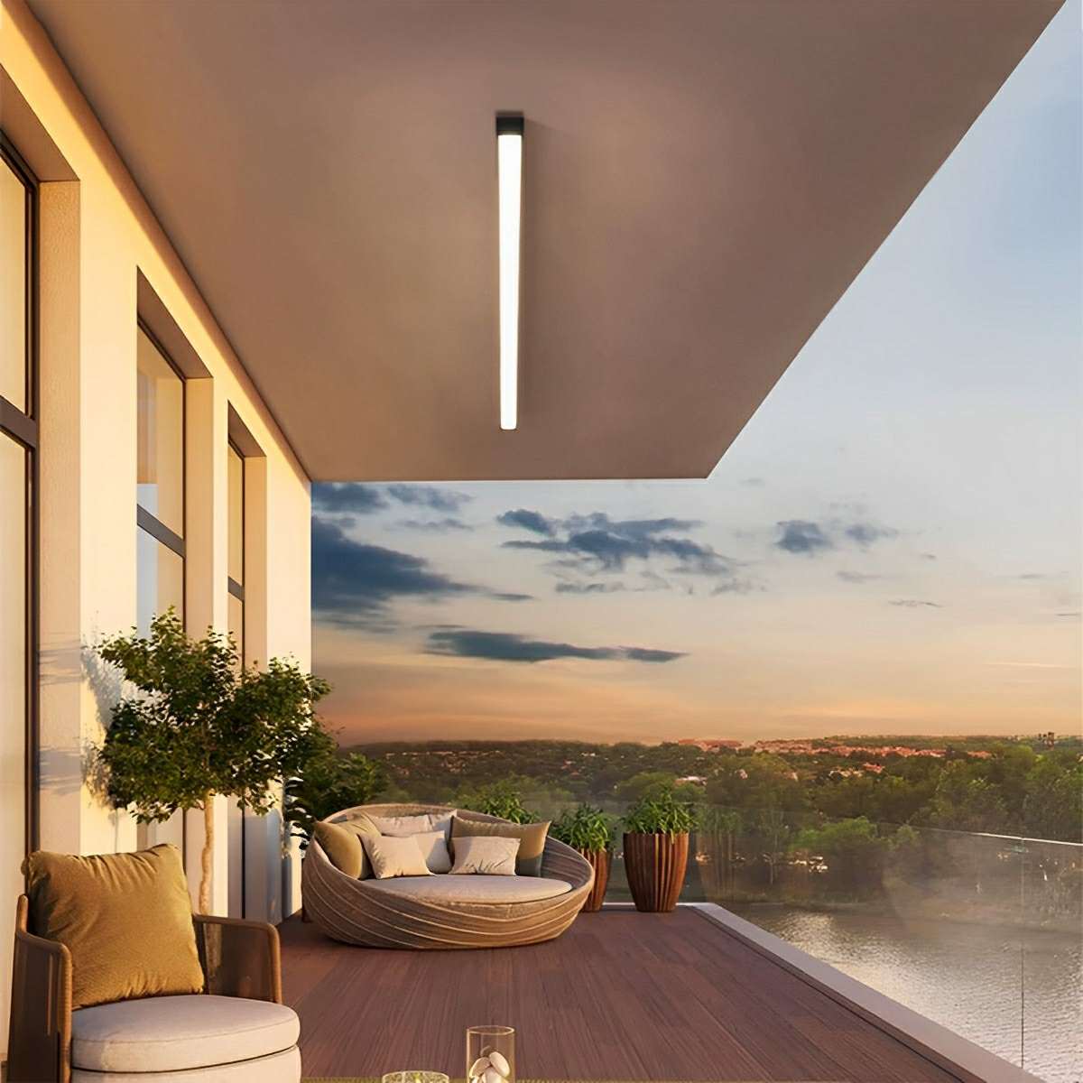 Deckenlampe LED Linear Aluminium Schwarz Dimmbar Wohnzimmer Flur Moderne Linienleuchte Deckenleuchte Schlafzimmer | Restfield