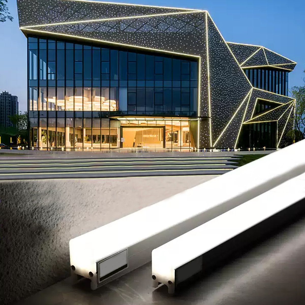 LED Lineare Außenleuchte Aluminium 12W Weiß IP65 Wasserdicht Fassadenbeleuchtung Architekturbeleuchtung Einbau Linear Licht Außenbeleuchtung | Restfield