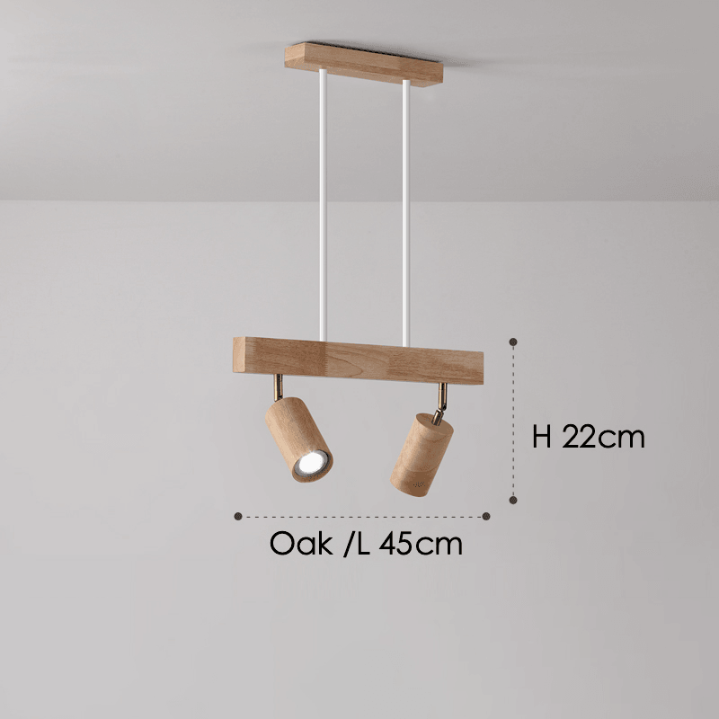 Houten Plafondspot Massief Hout Verstelbaar Wit Eik Noten Woonkamer Slaapkamer Opbouwspot Railspot Scandinavisch Japandi | Sansoti