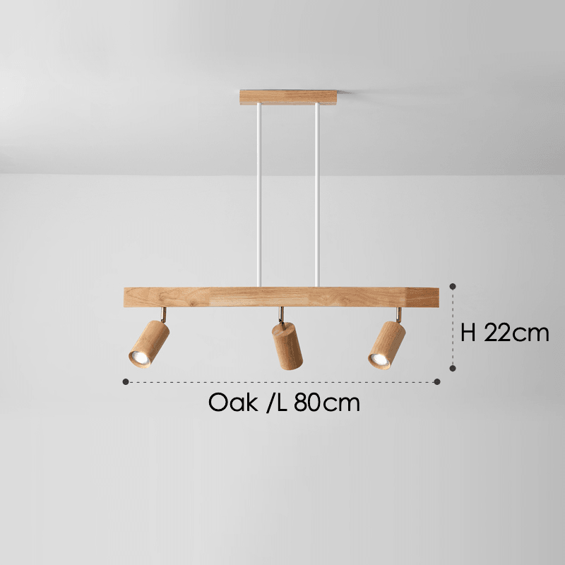 Houten Plafondspot Massief Hout Verstelbaar Wit Eik Noten Woonkamer Slaapkamer Opbouwspot Railspot Scandinavisch Japandi | Sansoti